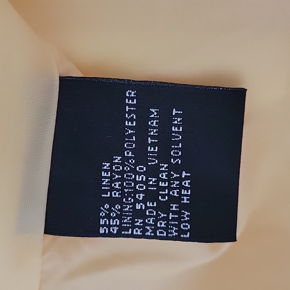 Yellow Linen blend Kasper Blazer/Jacket - Size 8 - Picture 9 of 11